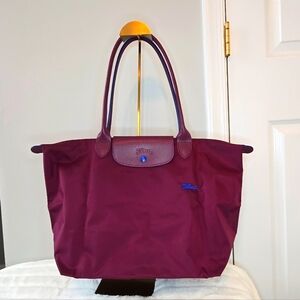 Longchamp Large Le Pliage Purple Tote Bag